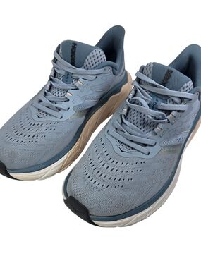 Hoka Women's Pale Blue and Navy Athletic Running Shoes